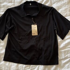 Uniqlo Black Short-sleeve polo jumper